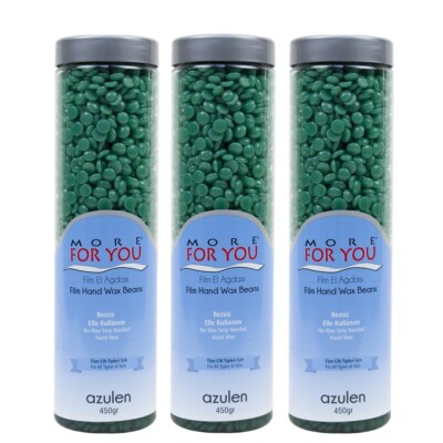 More For You - AZULEN - Film Hand Wax Beans, For All Types Of Skin 450g (3Stück)
