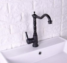 Oil-Rubbed Brass Kitchen Bathroom Mixer Sink Tap Single Lever 360 Swivel Faucet