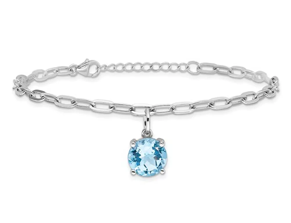 4.20 Carat ctw Blue Topaz Bracelet in Sterling Silver