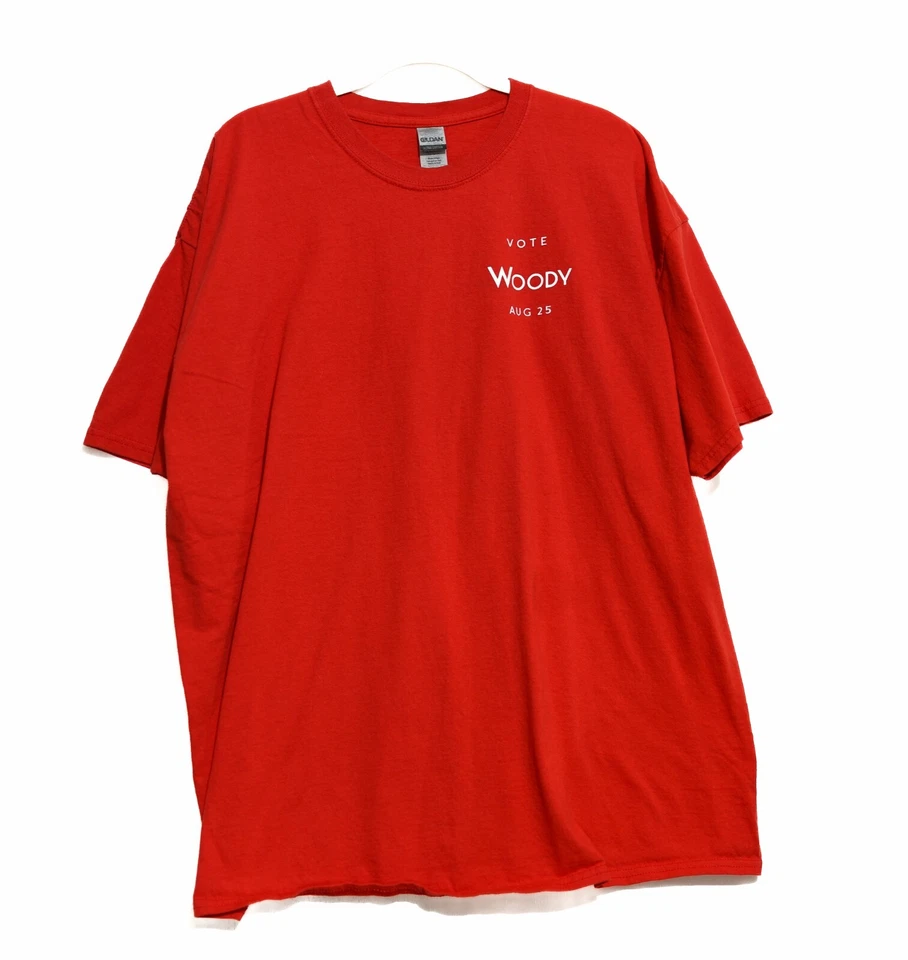 Votar Woody Collins Mayor Hombres Camiseta Roja Campaña Gráfico Logo Manga Corta XXL Foto 2 de 4
