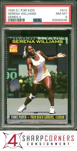 1999 SPORTS ILLUSTRATED S.I. FOR KIDS SERIES 4 #814 SERENA WILLIAMS RC PSA 8