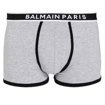 Balmain PARIS Boxer Shorts Men BRLD55200 Gray/Black Medium 1 Pair NIB