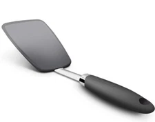 Hygienic Solid Heat-Resistant Flexible Silicone Spatula, Black Turner Non-Stick