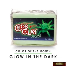 M00386 MOREZMORE 8 oz Cosclay GLOW IN THE DARK Flexible Polymer Clay