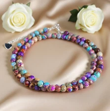 Galaxy Sea Sediment Jasper Choker Cosmic Stone Necklace | Boho Hippie Jewelry