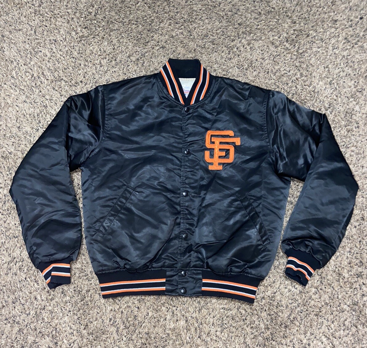 VTG 80s 90s MLB SAN FRANCISCO GIANTS SATIN BOMBER JACKET