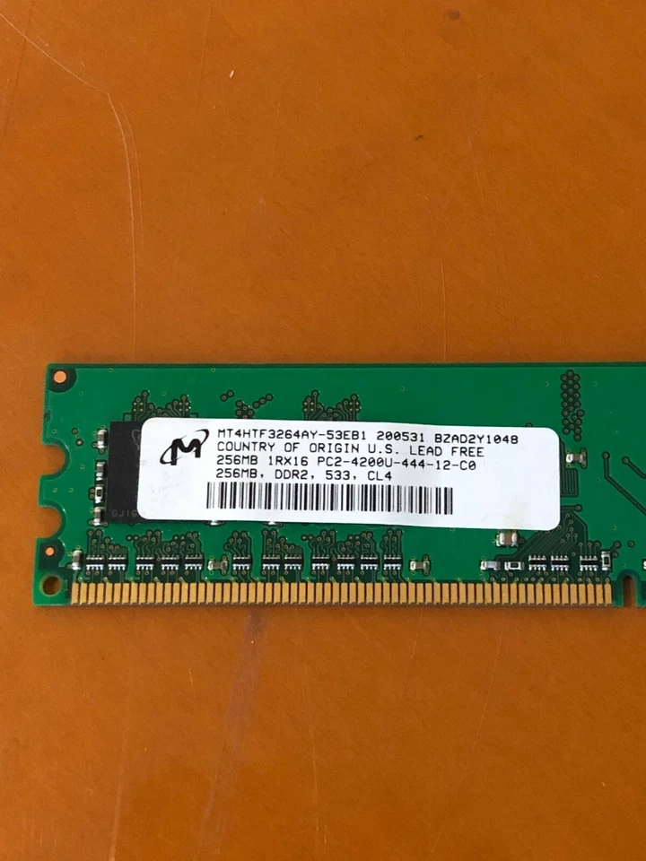 Micron MT4HTF3264AY-53EB1 PC2-4200U-444-12-C0 P/N 355949-888 256MB Memory RAM - Image 3 of 4
