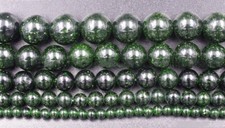 Natural Green Sand Gemstone Round Ball Loose Beads 15.5" Strands 6mm 8mm 10mm