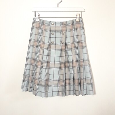 Casual Corner Y2K Plaid Pleated Wrap Skirt, size 2, VGUC! Blue
