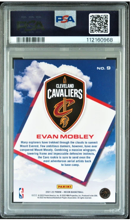 2021-22 Recon Evan Mobley Sky's The Limit Rookie RC #9 Cavaliers PSA 10 - Image 2 of 2