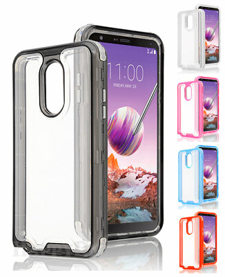 For LG Stylo 5 - Clear Heavy Duty ShockProof Drop Proof Hybrid Cover Case