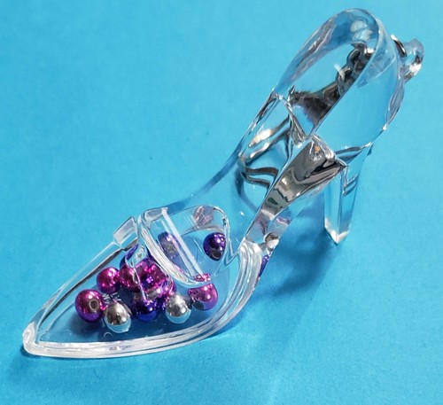 Vintage High Heel Keychain Tag Clear 