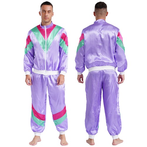 Mens Hippie Costumes Carnivals 70s Disco Disco Dance Tracksuit Themed Party - Picture 7 of 64