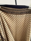 New 100% Silk Heavy Crepe Saree RITU KUMAR Style Ivory & Navy Blu Floral Paisley — photo 9