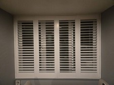 New White Wooden Shutter Blinds  width 117 cm wide length 116cm