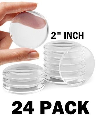 NEW 24 PACK! Clear 2'' inch Door Knob Protectors, Self Adhesive Wall Stoppers Set