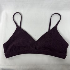 Alo Yoga Sports Bra Womens Purple Thin Straps V-Neck Bralette Small