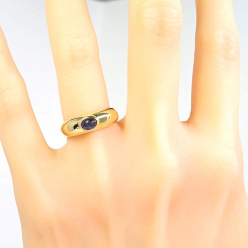 Chaumet Paris Anneau Cabochon Sapphire 18k Yellow Gold Ring Jewelry w/Paper - Picture 8 of 10