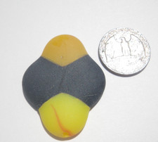 Sea Glass, Black and Yellow with Orange Swirls