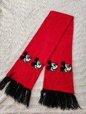 Vintage 80s Walt Disney Knit Scarf Mickey Mouse Garon Mills Knit 100 Acrylic