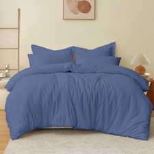 Duvet Cover Set Inch Oversized King 120x98 Lake Blue Solid Duvet Cover Sets