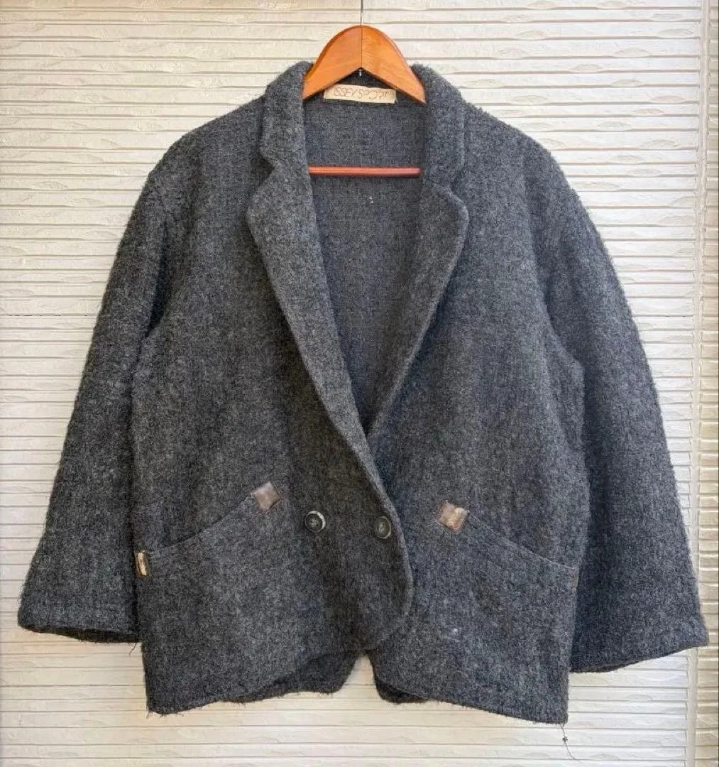 ISSEY MIYAKE Men's Vintage 80s Wool Knit Jacket Size L Shawl Collar #FJ ACB image 1