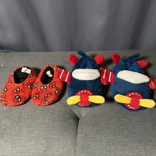 Toddler Kids Slippers Boys Sz 5-6 Airplane Wonder Nation
