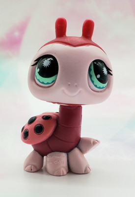 Littlest Pet Shop Authentic # 888 Red Pink Black Spots Ladybug