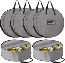 6 Pack Wreath Storage Container 30 Inch Christmas Wreath Storage Bag, PE Wreath
