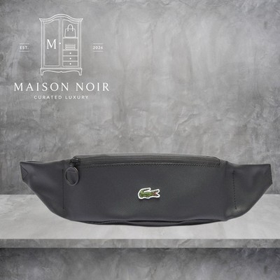 Lacoste Unisex Black PVC Logo Waist Bag | eBay