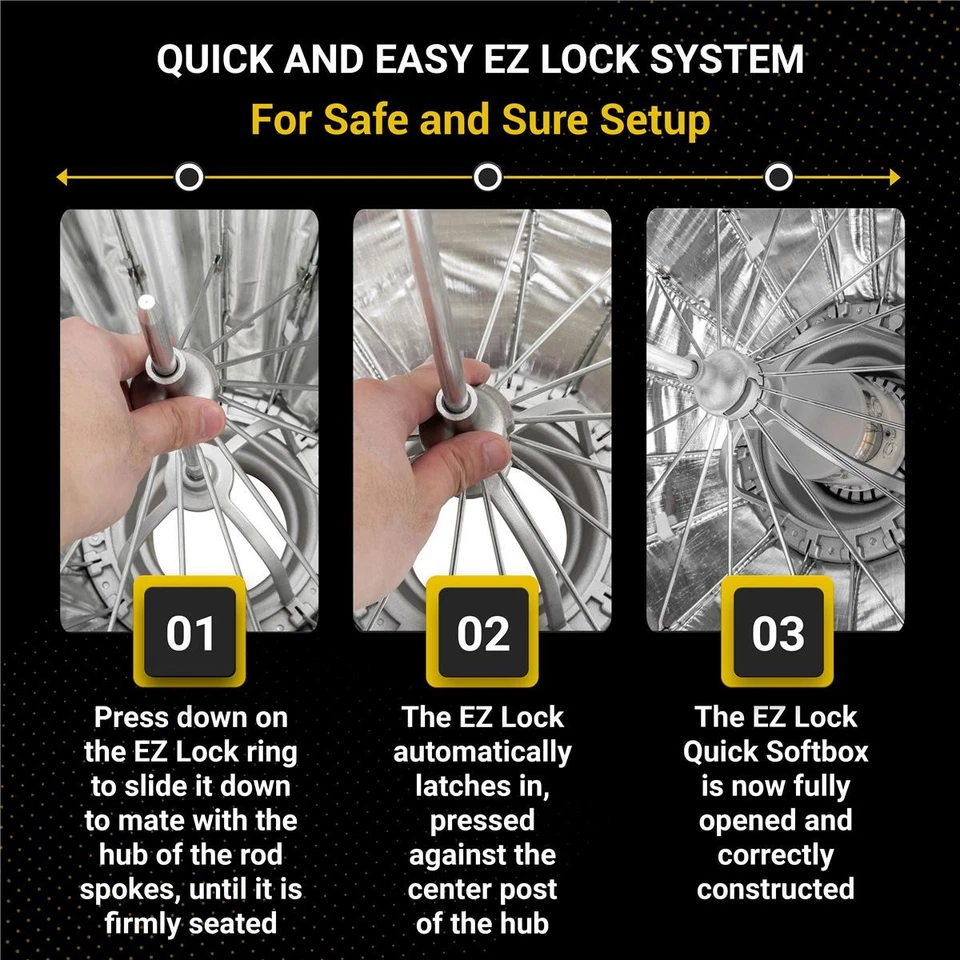 Plato de belleza blanco plegable Glow Glow EZ Lock 34" Softbox con velocidad de montaje de arco Foto 4 de 4