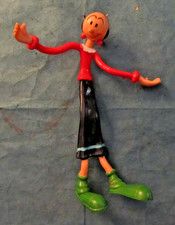 Vintage 1978 King Features Olive Oil Bronco CD plastic bendy toy