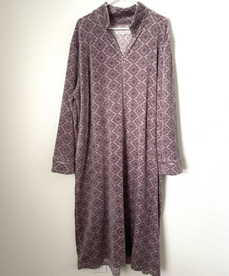 Carole Hochman Women's Pink Plush Fleece Zip Up Robe Size 2X Cozy Winter