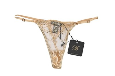 Honey Birdette Aurelia String Thong in Gold