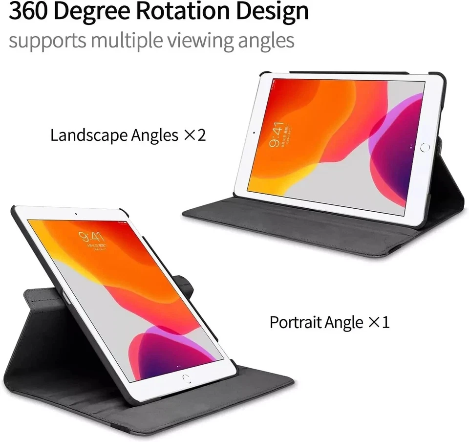 iPad 9.7 Case 5th 6th Gen Air 2/Air Smart Leather 360° Rotating Cover Stand UK - Image 4 of 4