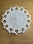 Vintage Columbian Exposition Souvenir Milk Glass Plate, Bust of Columbus, 1893