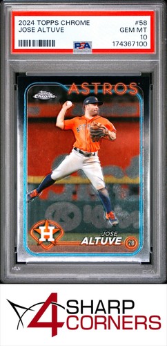 2024 TOPPS CHROME #58 JOSE ALTUVE ASTROS POP 4 PSA 10