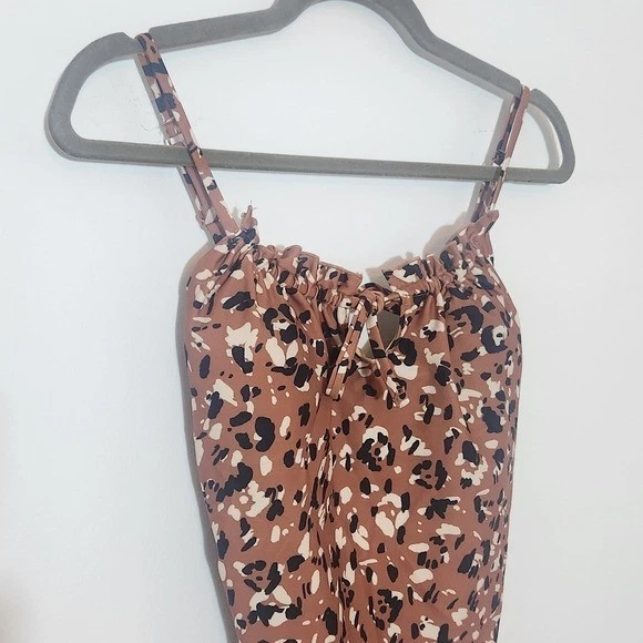 Traje de baño de una pieza con estampado de leopardo marrón marino antiguo nuevo con etiquetas talla pequeña Foto 2 de 4