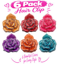 Jaw Hair Clips Bold Flower - Perfect for Any Hairstyle 6 Pcs