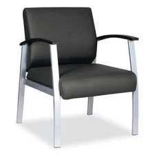 Alera ML2319 MetaLounge Series Mid-Back Guest Chair - Black Seat/Silver Base New
