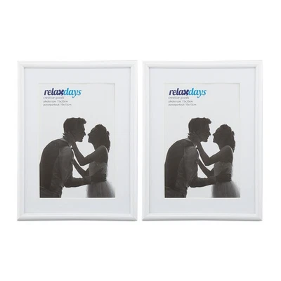 Cadres photo Lot de 4 Picture Frame Photo blanc Cadre Verre Plastique 15x20 cm - Photo 1/4