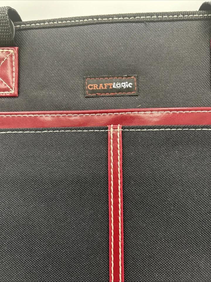 CRAFT LOGIC SCRAPBOOK 工具托特包,全新。 黑色和红色。 内部文件和口袋 — 第 2/4 张图片