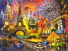 Ceaco Cities 1000 Piece Jigsaw Puzzle Paris Plus Bonus Poster Brand New Sealed