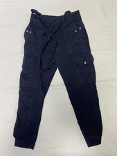 Ralph Lauren Black Label Dark Blue Straight Leg Cargo Pants Tie Belt Size 6
