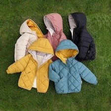 Kids Girls Boys Hooded Winter Warm Jacket Toddler Girl Zipper Outerwear Hoodie*/