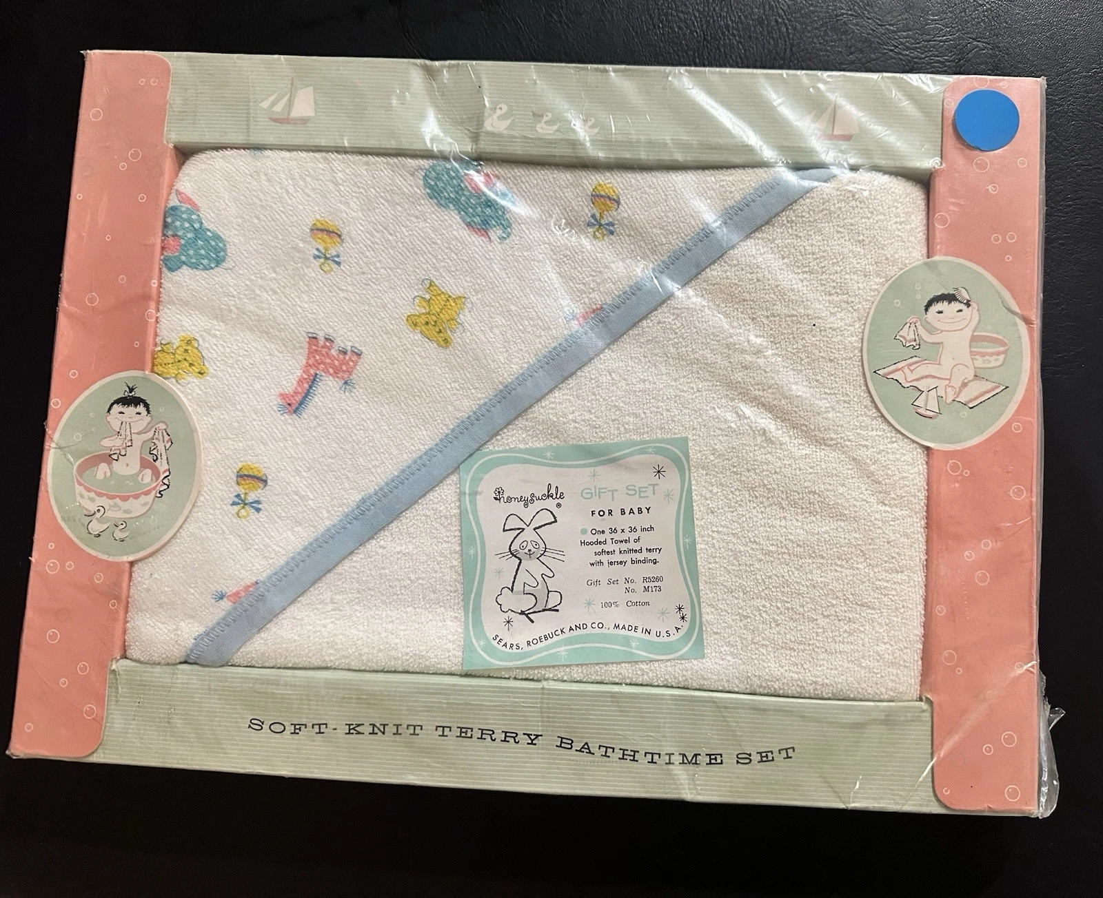 New Sealed Vintage Sears Baby Bathtime Terry Cloth Cotton Hooded Towel Gift Set
Opens in a new windo