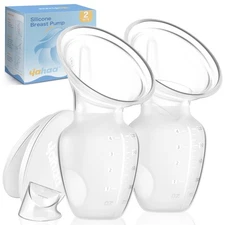 2 Sets Manual Breast Pump for Breastfeeding Essentials,Colostrum Collector wi...