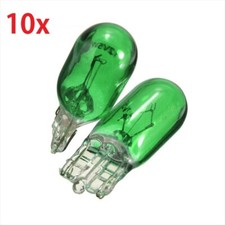 10 x 501 GREEN SIDE LIGHT PUSH IN CAR CAPLESS NUMBER PLATE BULBS W5W 12V 5W