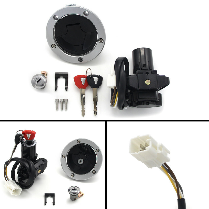 Ignition Key Switch Lock Set For Kawasaki Ninja ZX6R, ZX10R, Z1000SX – Unbranded Replacement – Black