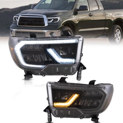 VLAND LED Reflector Headlights Fit 2007-2013 Toyota Tundra&2008-21 w/z Squential